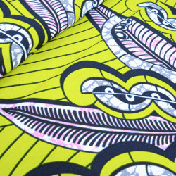 Tissu Wax Lurex Noir Et Jaune - Maison Klem