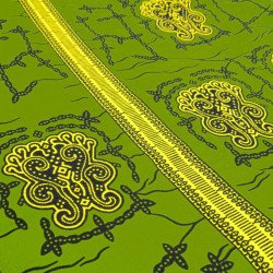 Tissu Wax Lurex Noir Et Jaune - Maison Klem