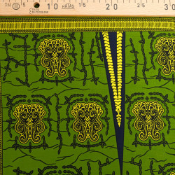 Tissu Wax Vert Motif Jaune - Maison Klem