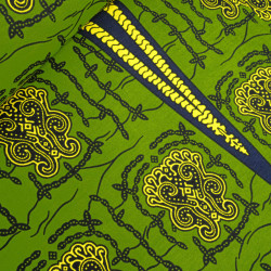 Tissu Wax Vert Motif Jaune - Maison Klem