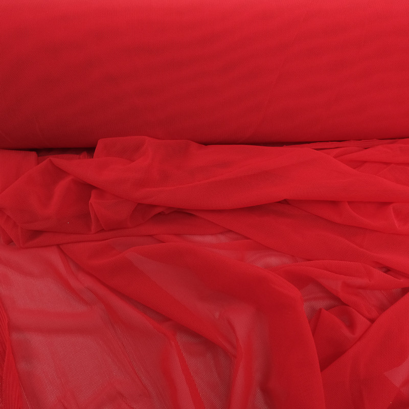 Tulle Elasthanne 150 Rouge - Maison Klem