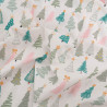 Tissu Noël Coton Sapins de Noël Rose et Vert - Maison Klem