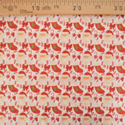 Tissu Noël Santa Claus Fond Blanc - Maison Klem