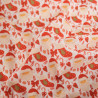 Tissu Noël Coton Flocon Blanc Fond Rouge - Maison Klem