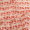 Tissu Noël Coton Flocon Blanc Fond Rouge - Maison Klem