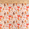 Tissu Noël Coton Flocon Blanc Fond Rouge - Maison Klem
