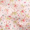 Tissu Noël Coton Flocon Blanc Fond Rouge - Maison Klem