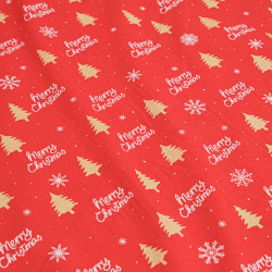 Tissu Noël Merry Christmas Rouge - Maison Klem