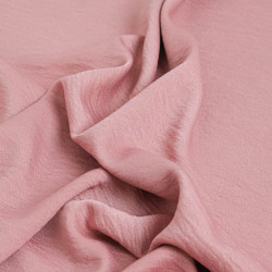 Tissu Crêpe Satiné Uni Texturé Rose - Maison Klem