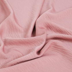 Tissu Crêpe Satiné Uni Rose - Maison Klem