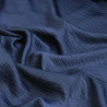 Tissu Crêpe Satiné Uni Texturé Bleu Navy - Maison Klem