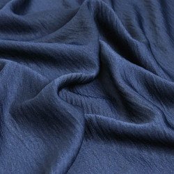 Tissu Crêpe Satiné Uni Bleu Navy - Maison Klem