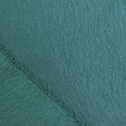 Tissu Crêpe Satiné Uni Texturé Vert Forêt - Maison Klem