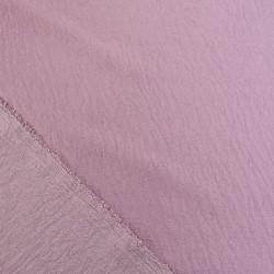 Tissu Crêpe Satiné Uni Texturé Mauve - Maison Klem