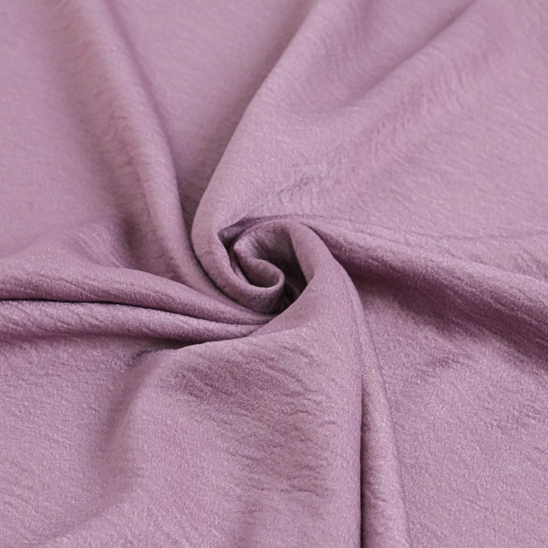 Tissu Crêpe Satiné Uni Mauve - Maison Klem