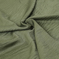 Tissu Crêpe Satiné Uni Kaki - Maison Klem