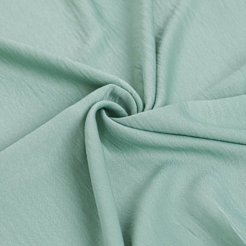 Tissu Crêpe Satiné Uni Vert Clair - Maison Klem