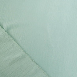 Tissu Crêpe Satiné Uni Texturé Vert Clair - Maison Klem