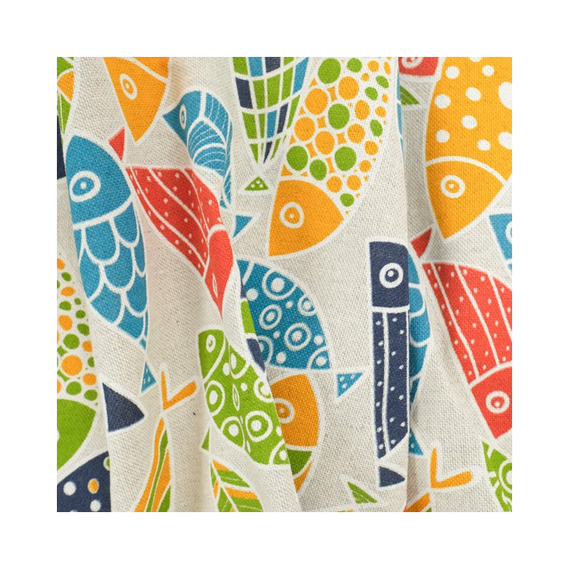 Linen Effect Coating 140 peixe multi
