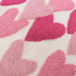 Panneau Punch Needle Cœurs Roses 45*45 - Maison Klem