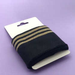 Rib Cuff Trim - Black Gold - Maison Klem