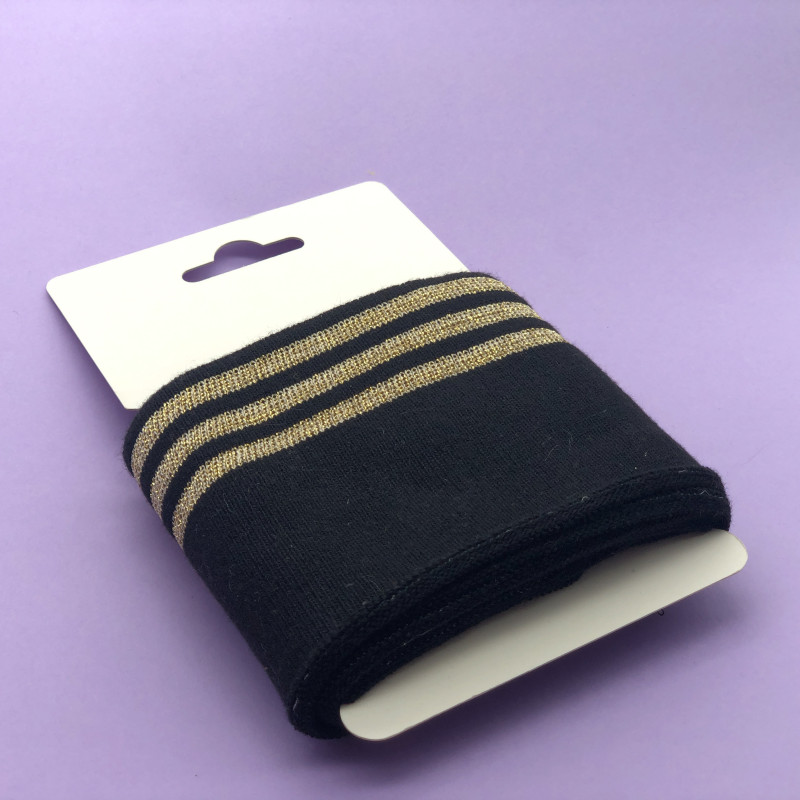 Rib Cuff Trim - Black Gold - Maison Klem