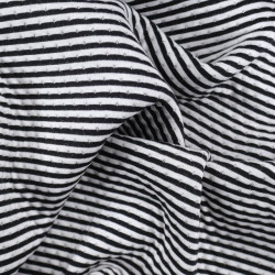 Matelassé Piqué Envers Rayures Ecru Noir - Maison Klem