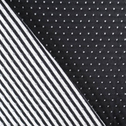 Matelassé Piqué Envers Rayures Ecru Noir - Maison Klem