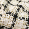 Tissu Tweed Bouclettes Ecru Carreaux - Maison Klem