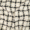 Tissu Tweed Bouclettes Ecru Carreaux - Maison Klem