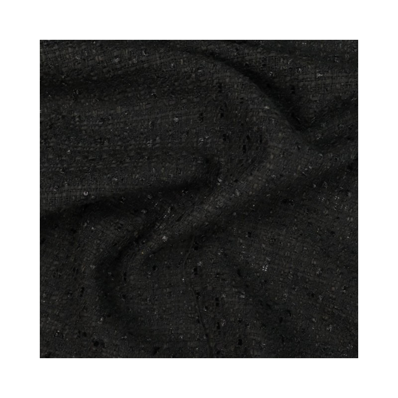 Tissu Tweed Bouclettes Noir - Maison Klem