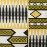 Tissu Wax Lurex Graphique Noir Et Jaune - Maison Klem