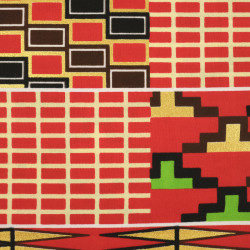 Tissu Wax Lurex Rouge Et Vert - Maison Klem