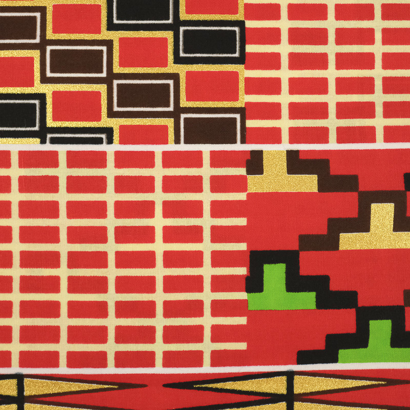 Tissu Wax Lurex Rouge Et Vert - Maison Klem