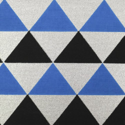 Tissu Wax Lurex Triangles Bleus Et Noirs - Maison Klem