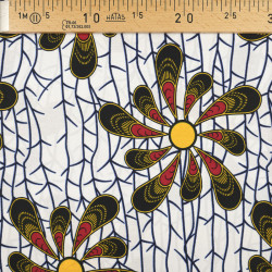 Tissu Wax Fleur Soleil - Maison Klem