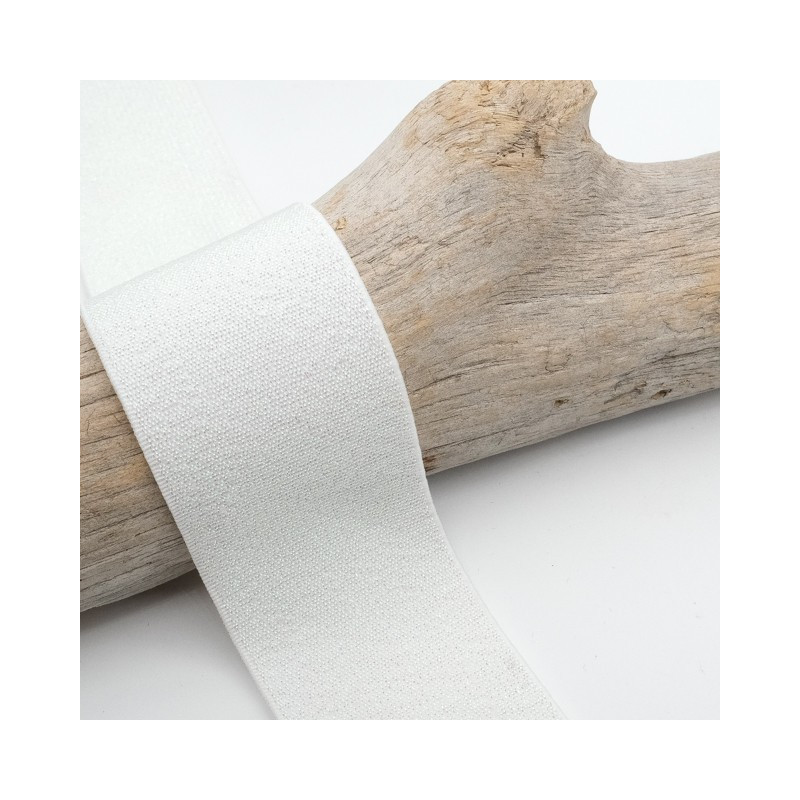 Elastique Lurex 40MM Blanc - Maison Klem