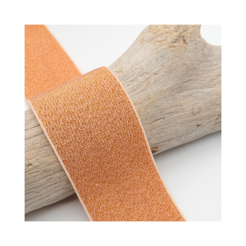 Elastique Lurex 40MM Orange - Maison Klem