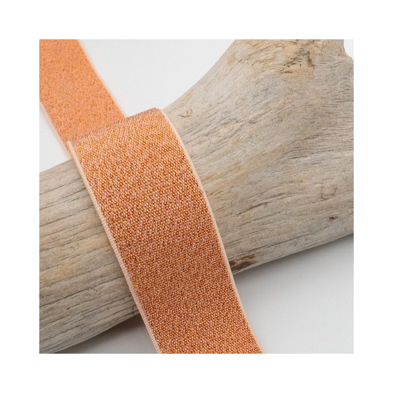 25MM Orange Lurex Elastic
