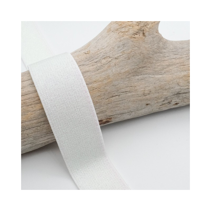 Elastique Lurex 25MM Blanc - Maison Klem