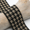 40MM Black and Gold Houndstooth Lurex Elastic