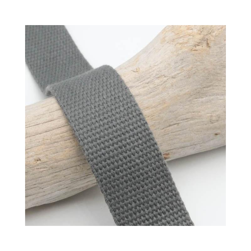 Sangle Coton 30MM Gris Orage - Maison Klem