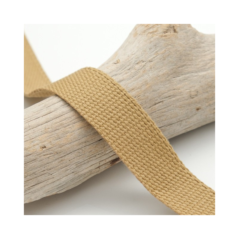 Sangle Coton 25MM Beige Taupe - Maison Klem