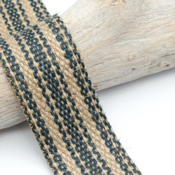 Sangle Jute 40MM Bleu - Maison Klem