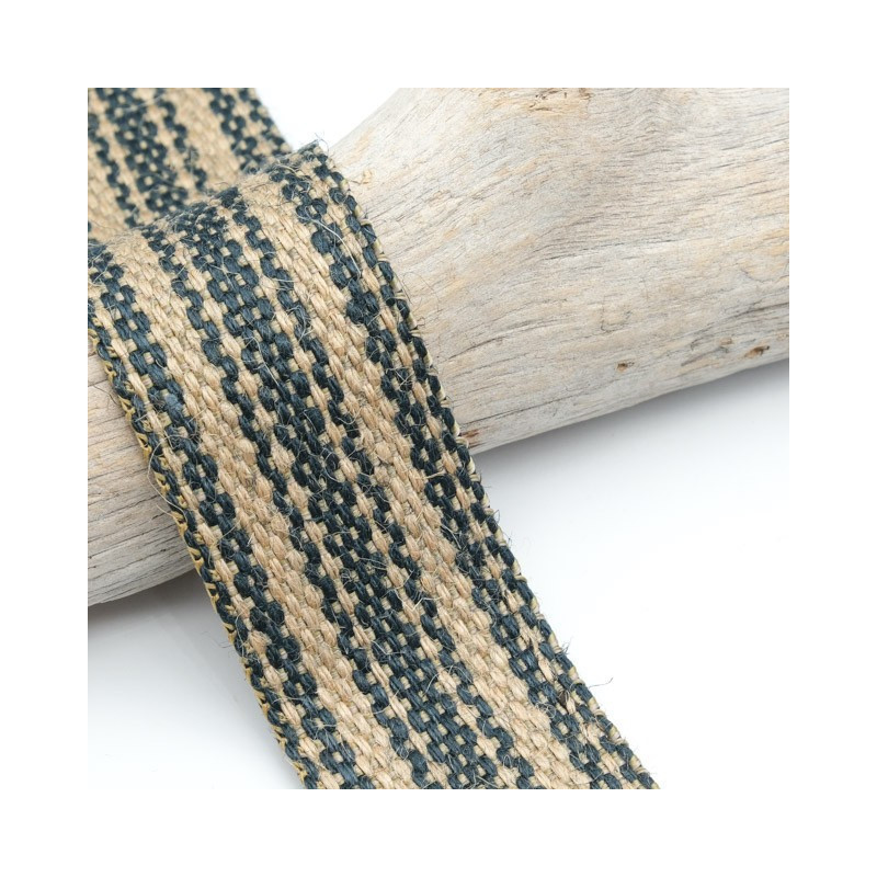 Sangle Jute 40MM Bleu - Maison Klem