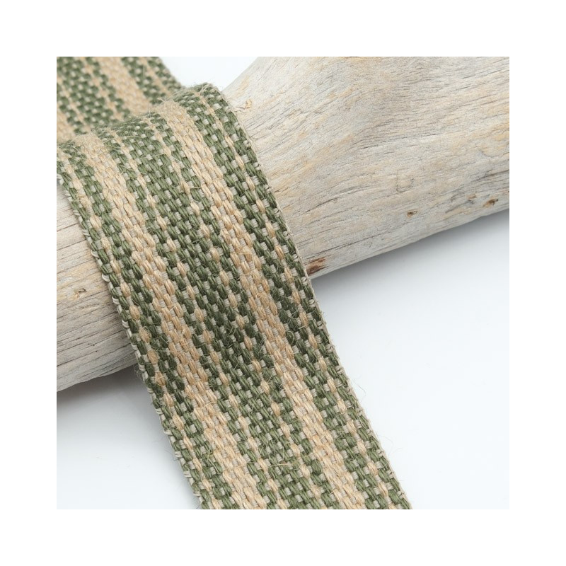 Sangle Jute 40MM Kaki - Maison Klem