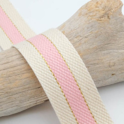 Sangle Coton Lurex Bicolore Rose - Maison Klem