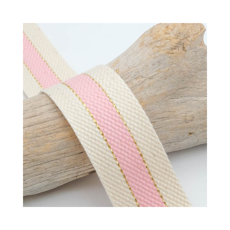 Sangle Coton Lurex Bicolore Rose - Maison Klem