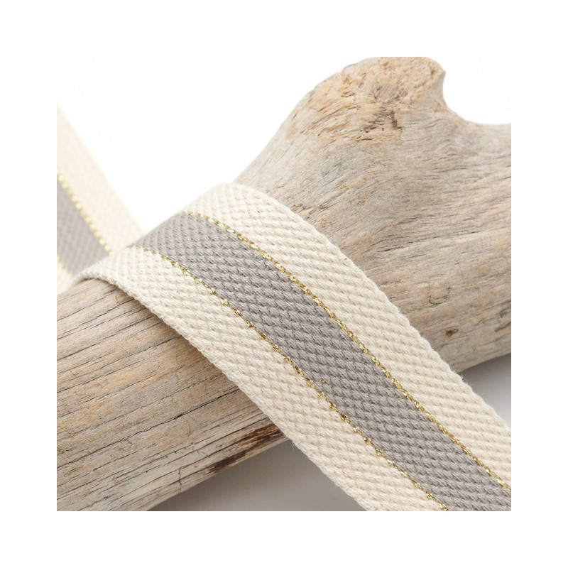 Sangle Coton Lurex Bicolore Gris Clair - Maison Klem