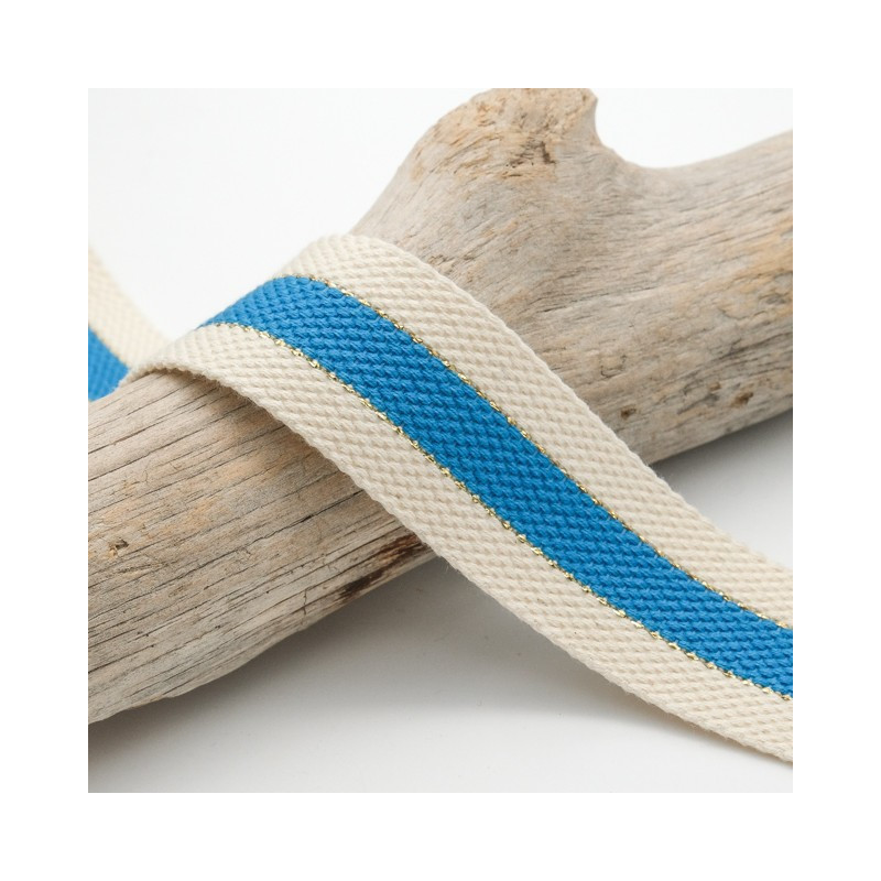 Sangle Coton Lurex Bicolore Bleu - Maison Klem